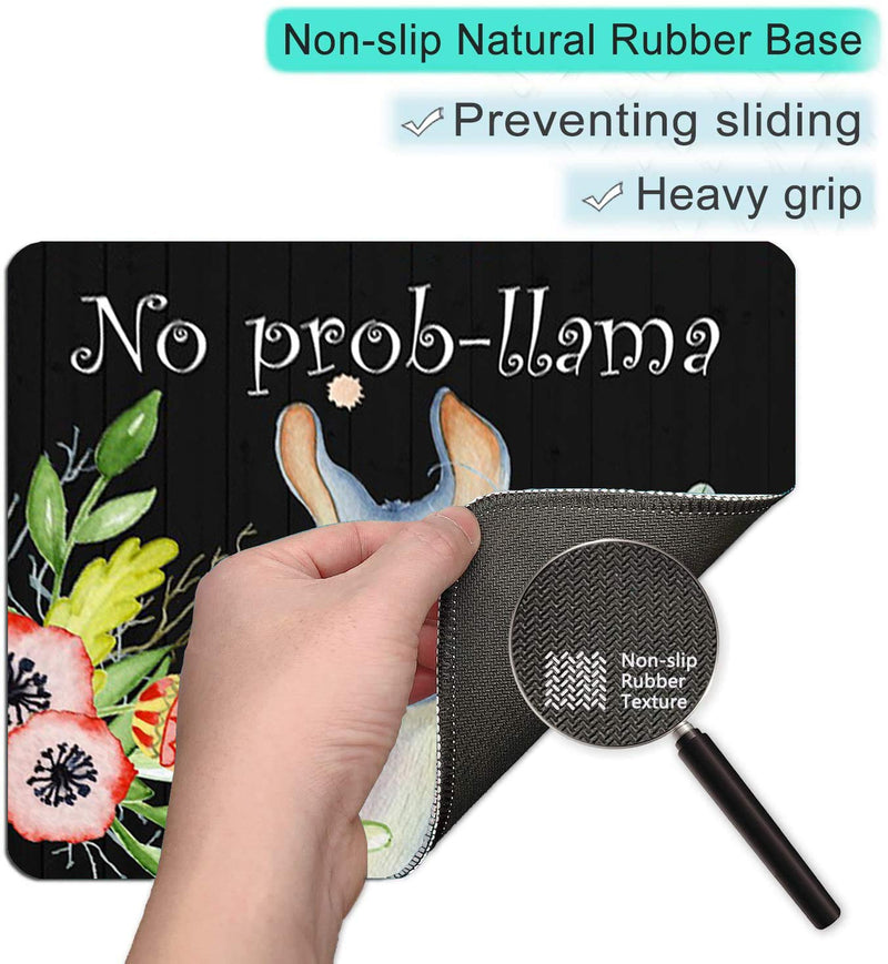  [AUSTRALIA] - No Prob-Llama Funny Mouse Pad Mat Cute Floral Quote Lama Mousepad Desk Accessories for Women Teacher Great Gift Idea Alpaca-K