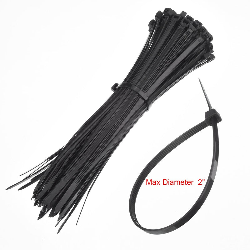  [AUSTRALIA] - 100 Pack Zip Tie Adhesive Mounts Self Adhesive Cable Tie Base Holders with Multi-Purpose Cable Tie (Length 200 mm, Width 2.8 cm, Black)