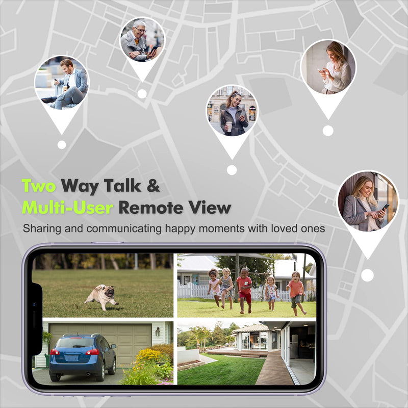  [AUSTRALIA] - 2K Security Camera Outdoor, TieJus by ZUMIMALL Outdoor Security Cameras with 360° PTZ, 2.4G WiFi Wired Home Video Surveillance/24/7/Color Night Vision/Spotlight/Siren/2 Way Talk/Compatible with Alexa