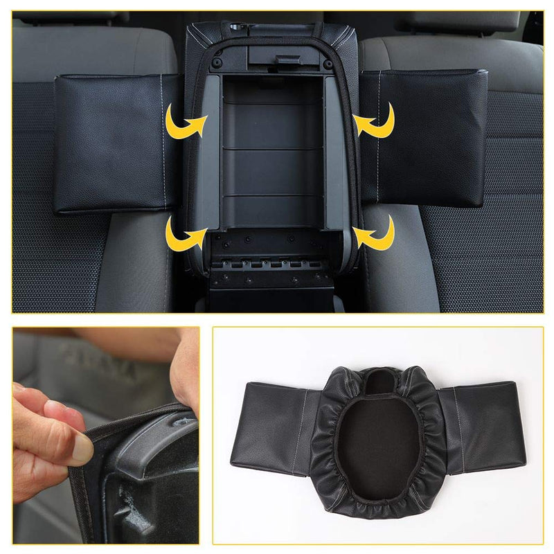  [AUSTRALIA] - For JK Center Console Cover Armrest Pad Cover with Storage Pockets for 2007-2010 Jeep Wrangler JK JKU Sahara Sport Rubicon X & Unlimited for 2007-2010 JK JKU