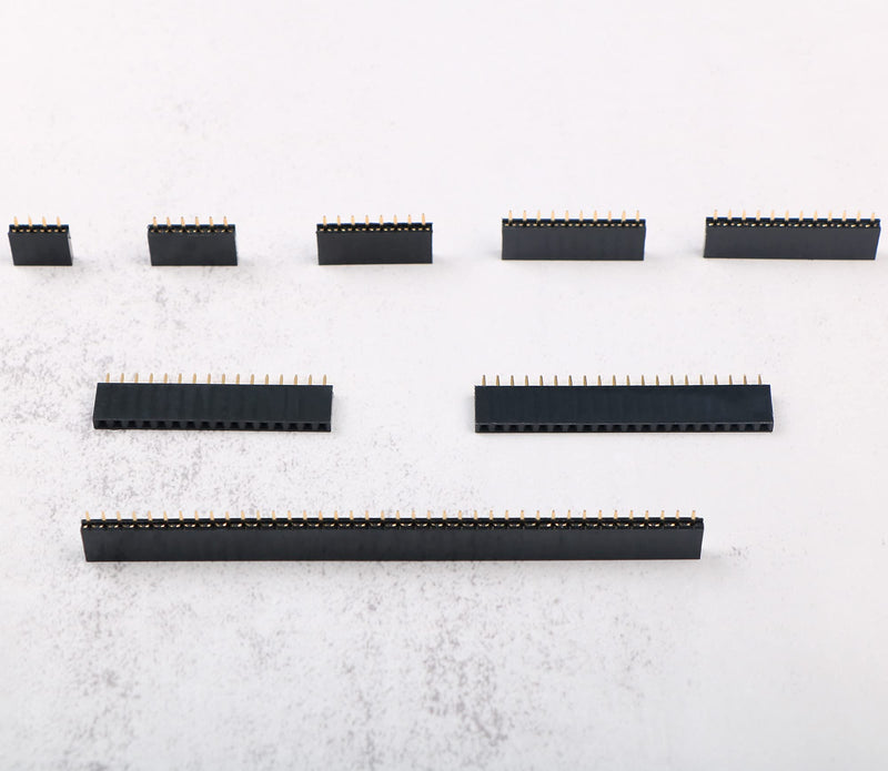  [AUSTRALIA] - 110 pcs 2.54mm Straight Single Row PCB Board Female Pin Header Socket Connector Assortment Kit for Arduino Shield