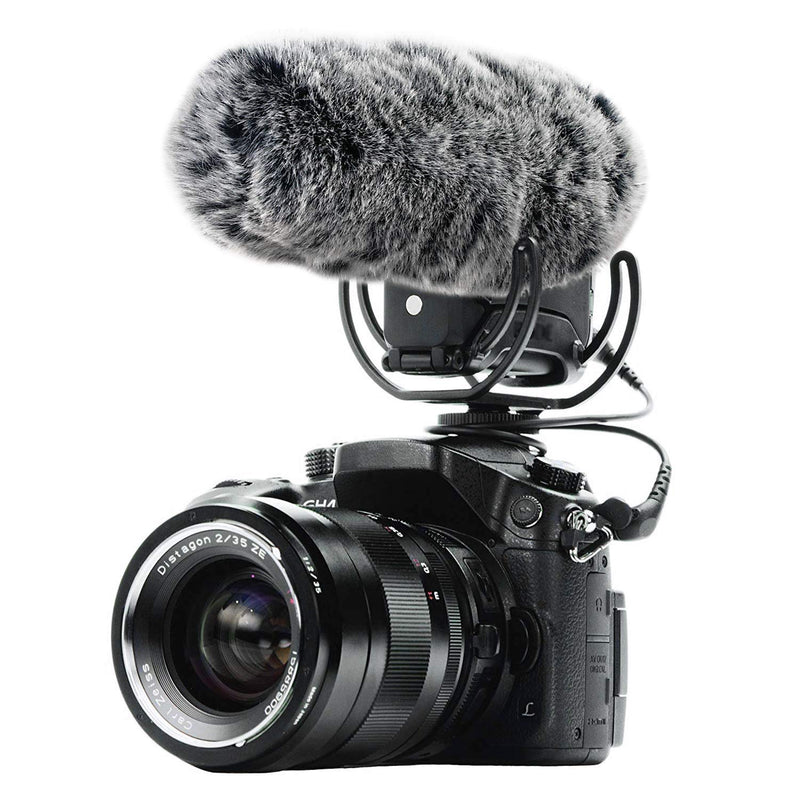  [AUSTRALIA] - YOUSHARES Microphone Furry Windscreen - Outdoor Wind Cover Muff Mic Wind Shield Fur Pop Filter as Foam Cover Compatible with Rode VideoMic Pro+ Microphone Fur Windscreen