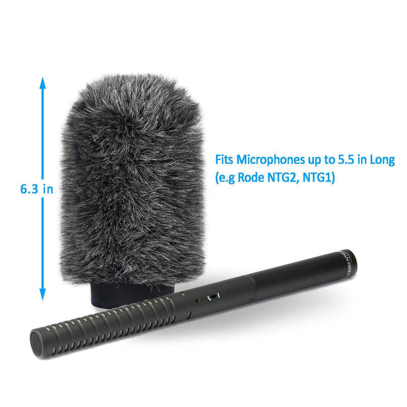  [AUSTRALIA] - YOUSHARES Deadcat Windscreen for Rode NTG1, NTG2, Audio-Technica AT897 Shotgun Microphones, Wind Muff Up to 5.5" Long