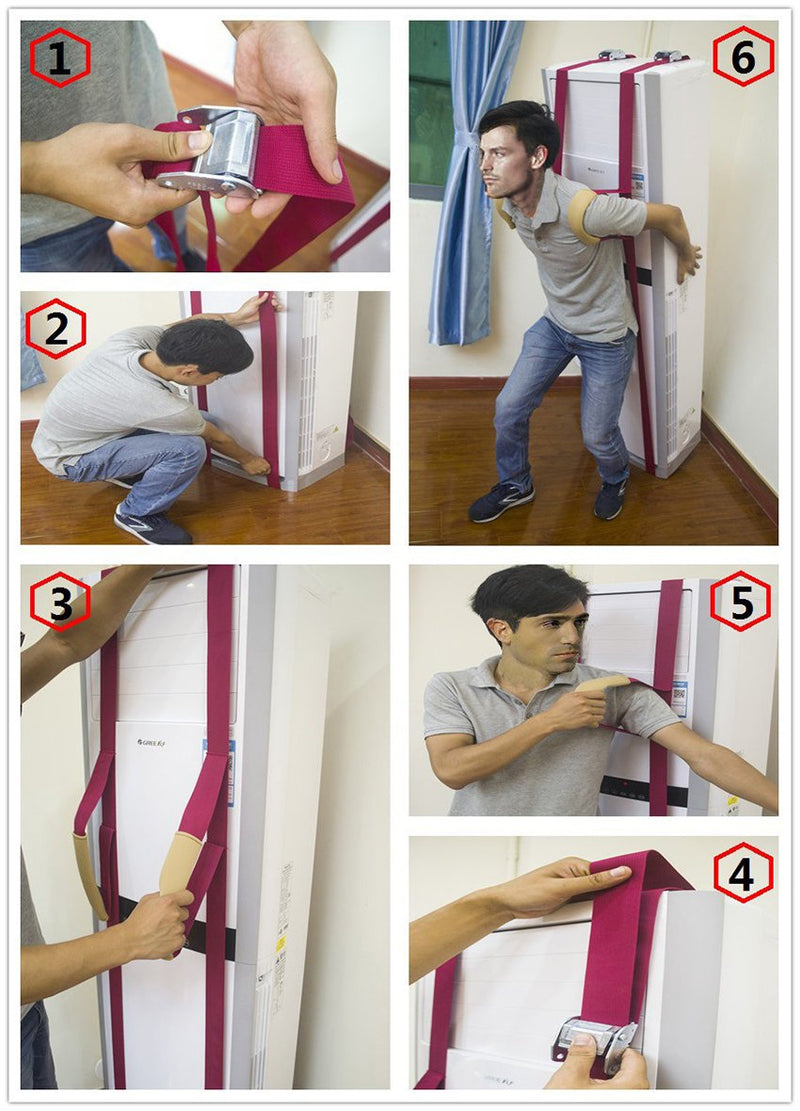  [AUSTRALIA] - ArtiGifts Furniture & Appliances Lifting and Moving Straps for One Person - Heavy Duty Lashing Straps Up to 600lbs - Ergonomic Adjustable Length Grip - Good Helper to Mover Russet