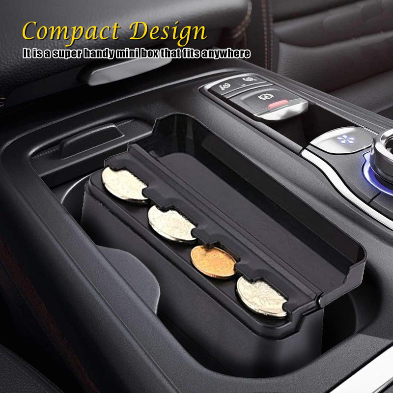  [AUSTRALIA] - Vaygway Car Coin Change Holder- Black Mini Storage Coin Organizer-Universal Car Money Meter Dispenser