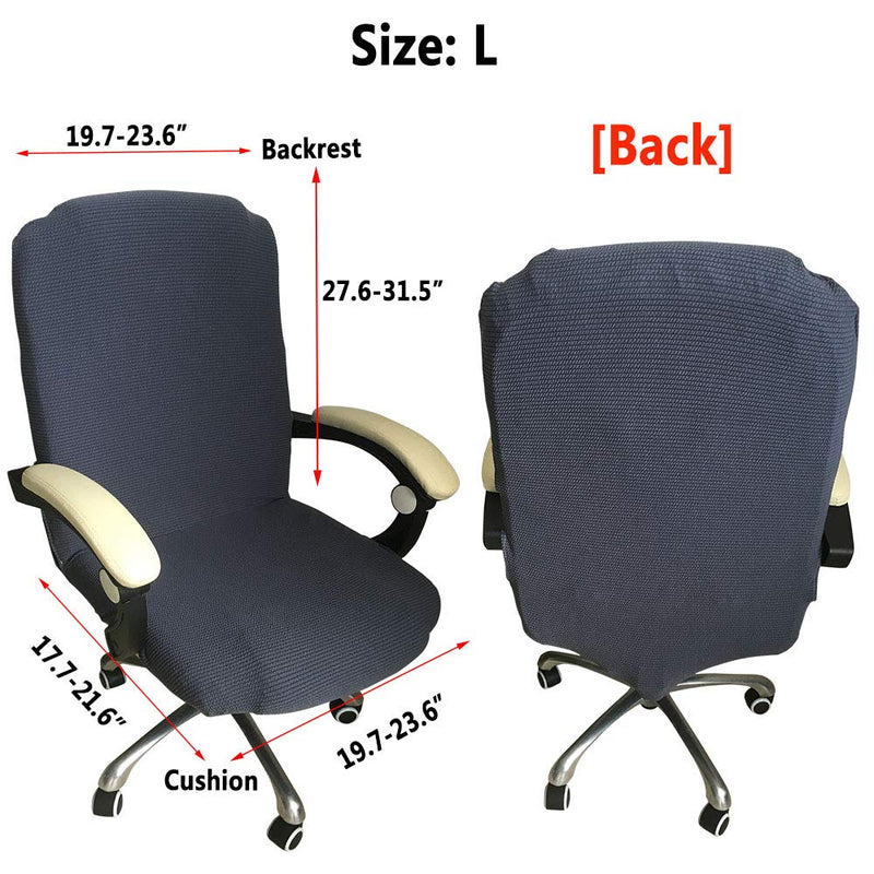  [AUSTRALIA] - Melaluxe Office Chair Cover - Universal Stretch Desk Chair Cover, Computer Chair Slipcovers (Size: L) - Beige Micro Fiber