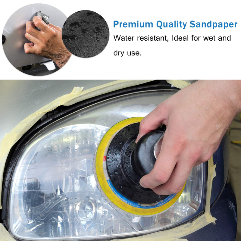  [AUSTRALIA] - 20Pcs 7 Inch 3000 Grit Wet Dry Sanding Discs Heavy Duty Silicon Carbide Waterproof Sanding Paper Power Polisher Sander Hook and Loop Sandpaper for Wood Metal Glass Car Boat Grinding Polishing