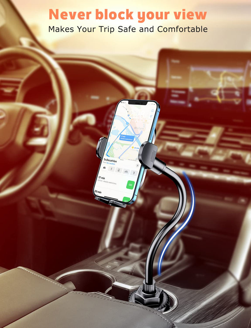  [AUSTRALIA] - eSamcore Cup Holder Phone Holder for Car - 15" Height Gooseneck Cup Holder Phone Mount for Car, Adjustable Car Phone Holder Mount for Tesla Compatible with All iPhone Samsung Galaxy Cell Phones