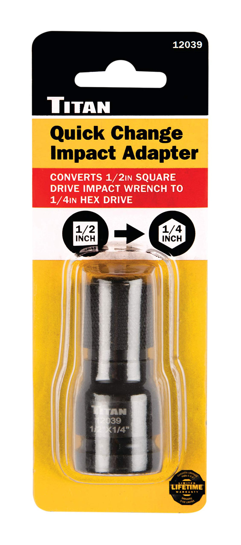  [AUSTRALIA] - Titan 12039 1/2" Drive to 1/4" Hex Drive Quick Change Adapter 1/2" to 1/4"