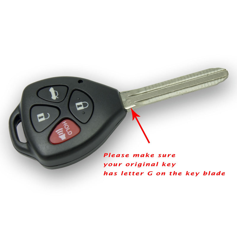  [AUSTRALIA] - Keyless2Go New Keyless Entry Remote Car Key for 2011 Toyota Camry HYQ12BBY with G Chip