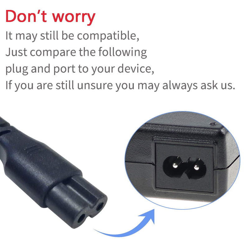  [AUSTRALIA] - 6Ft 2 Prong AC Power Cord Cable for Samsung LG TCL Sony Toshiba JVC HP Asus Acer Epson UN65KS8000FXZA UN40J5200AFXZA 43UH6100 Laptop Charger LED LCD Monitor TV Supply line 2 Prong Power Cord