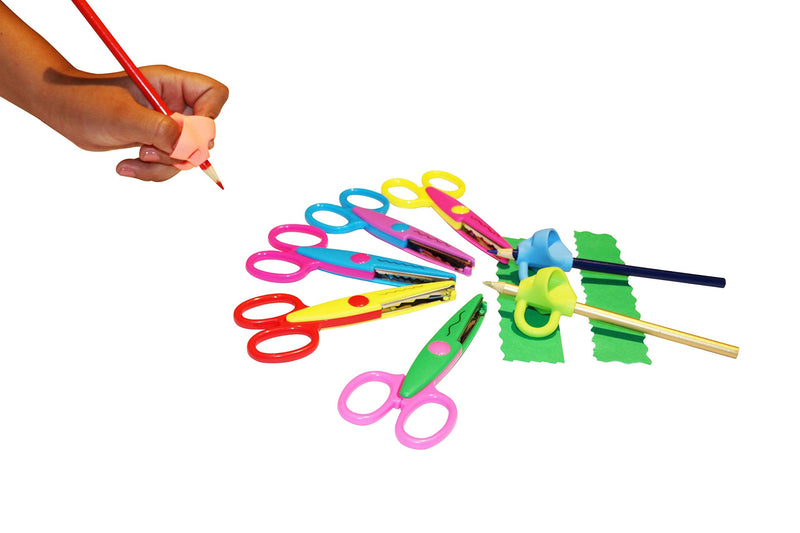  [AUSTRALIA] - Brizz Kit creative pack of 5 scissor set for crafts and cutting in figures perfect for scrapbook album great for teachers and kids Design creative designers plus 3 pencil holders supplies