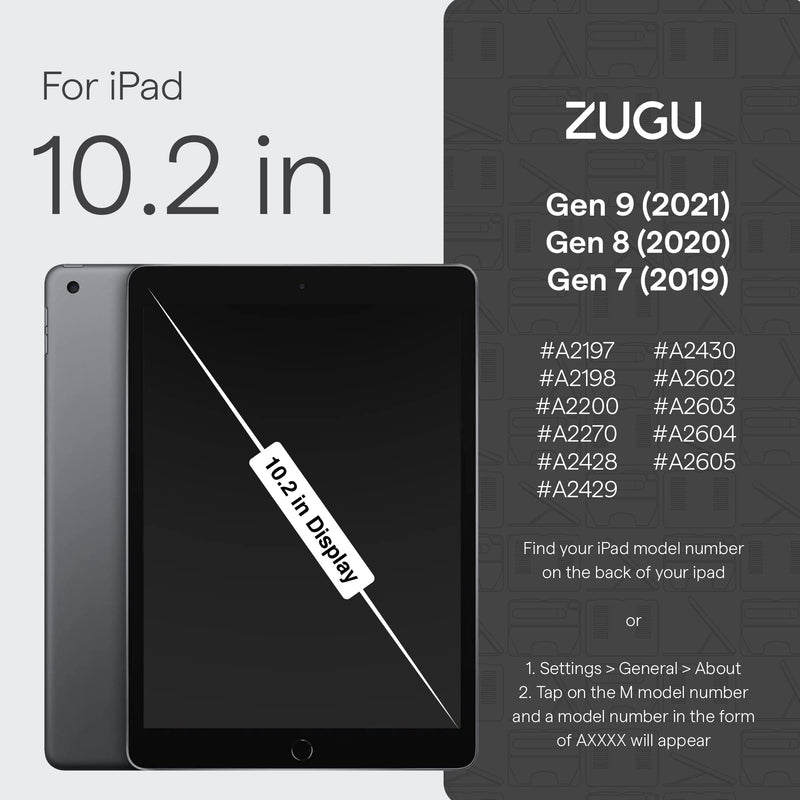  [AUSTRALIA] - Zugu Case Screen Protector for iPad 10.2 inch (7th/8th/9th Gen) - Tempered Glass Scratch-Resistant Film - Fingerprint & Smudge-Resistant Protector - Includes Biodegradable Installation Guide