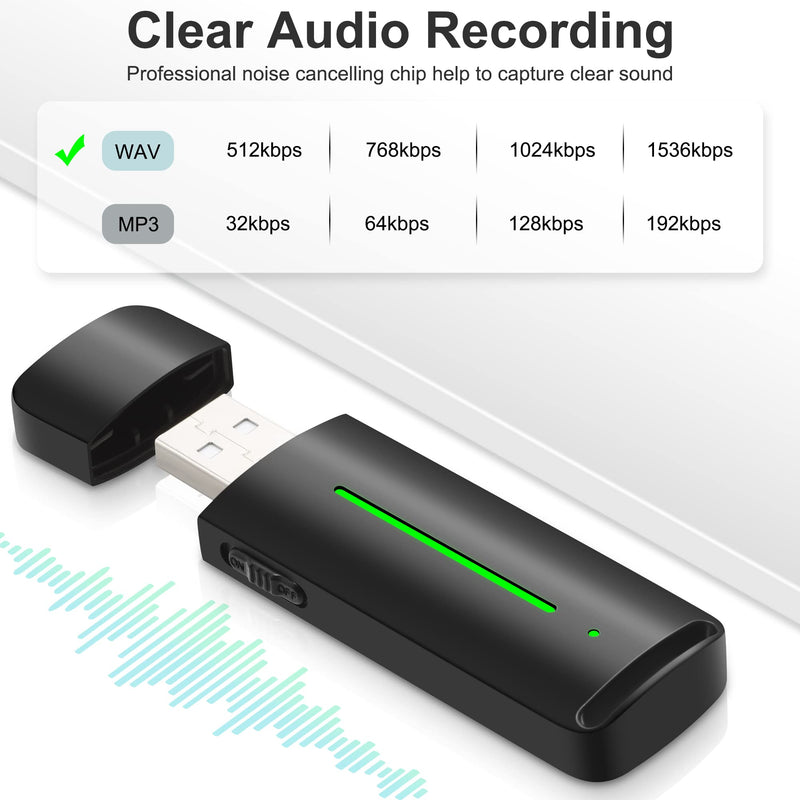  [AUSTRALIA] - 64GB Voice Recorder with Playback: Digital Audio Recorder with Voice Activated, Small USB Dictaphone Recording Device for Lecture Interview Meeting Class