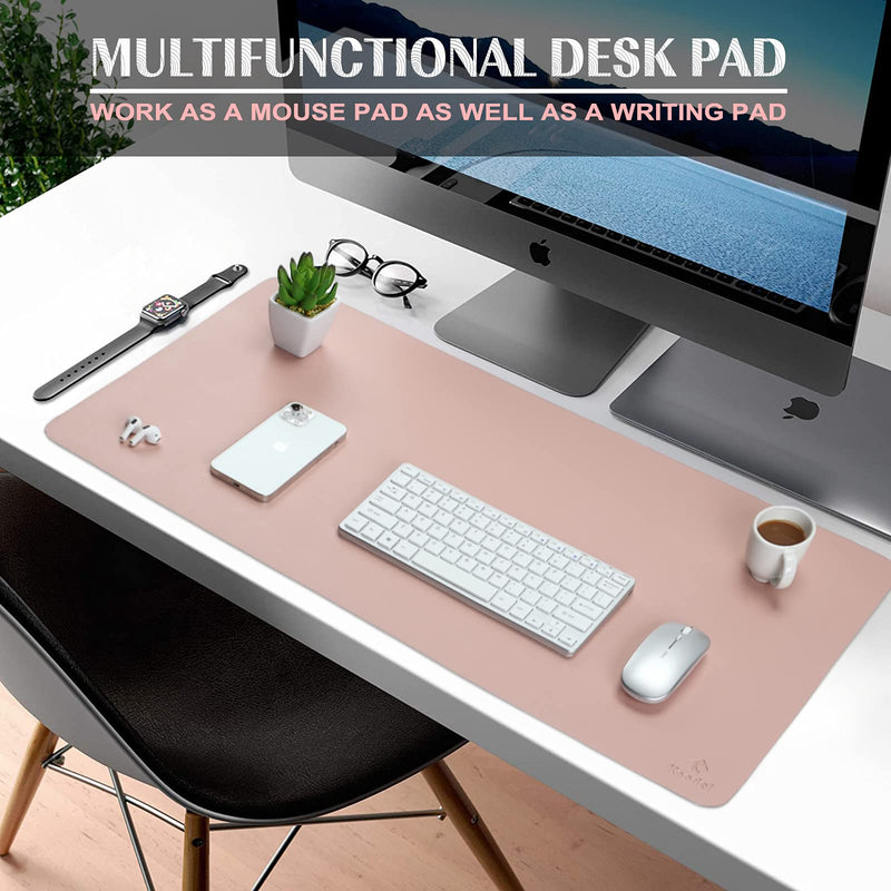 Knodel Desk Mat, Office Desk Pad, Waterproof Desk Mat for Desktop, Leather Desk Pad for Keyboard and Mouse, Desk Pad Protector for Office and Home (31.5" x 15.7", Pink) 31.5" x 15.7" - LeoForward Australia