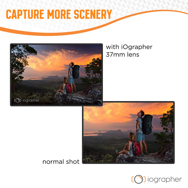  [AUSTRALIA] - iOgrapher 37mm Wide Angle Lens for iPhone and Smartphones - Clip On Macro Lens and Wide Phone Lens - Macro Lens for iPhone and Other Smartphones - Camera Lens for Phone - Comes with Leather Case Bag