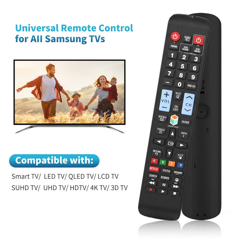 Universal Remote Control for All Samsung TV Remote LCD LED QLED SUHD UHD HDTV Curved Plasma 4K 3D Smart TVs, with Buttons for Netflix, Smart Hub - LeoForward Australia