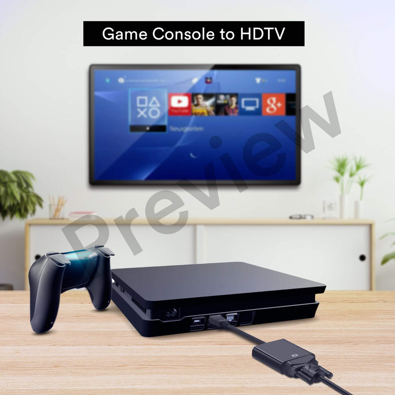  [AUSTRALIA] - HDMI to VGA 1080P, HDMI Male to VGA Female with Audio for Laptop,pc,Desktop,TVbox,Xbox ,PS3,PS4 etc ---Black