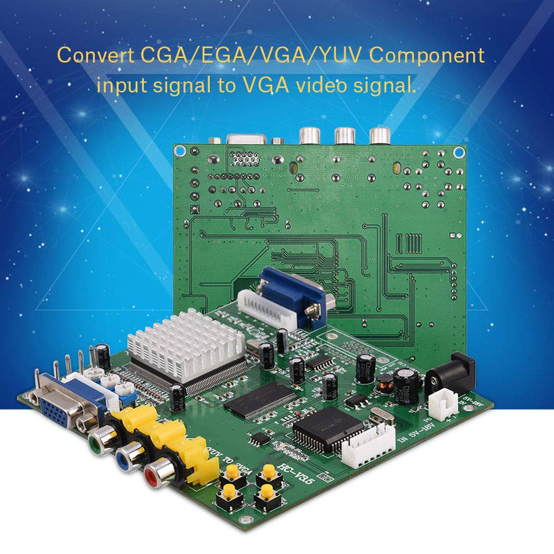  [AUSTRALIA] - Zerone CGA/EGA/YUV/RGB to VGA Arcade Game HD Video Converter Adapter Board for CRT LCD PDP Monitor, with True Digital 24-Bit A/D Converter