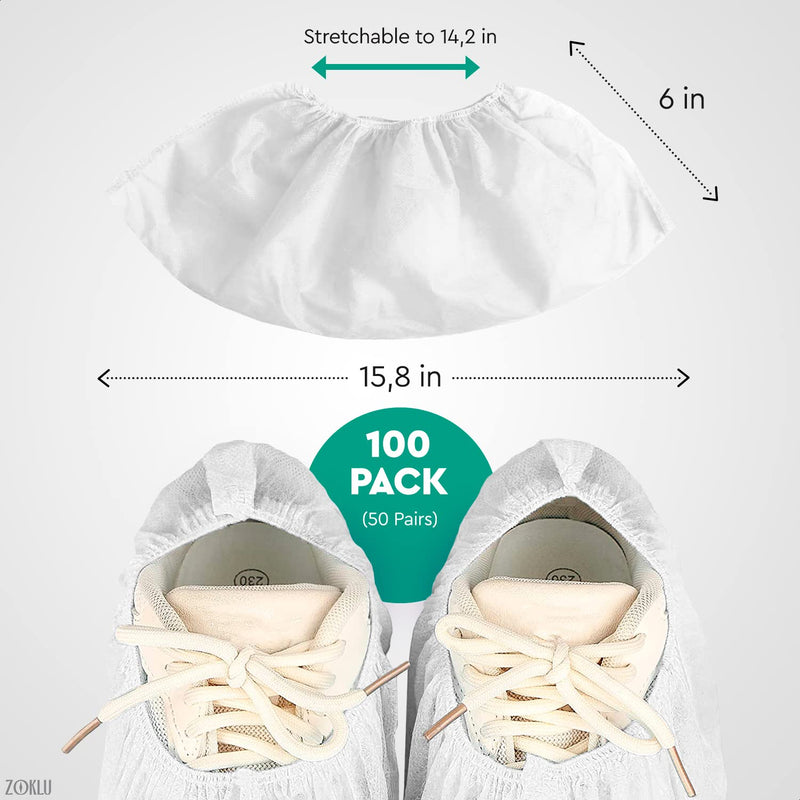  [AUSTRALIA] - 50Pairs Disposable Shoe Covers for Rain - 100Pcs Shoe Protector Medical Boot Cover Rain Shoes Sneaker Bottom Protector - Non Slip Shoe Covers Walking Boot Cover One Size Household Shoe Cover Kids