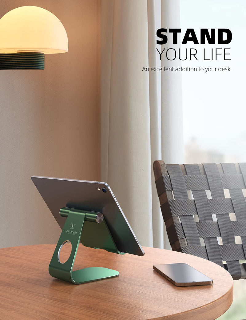  [AUSTRALIA] - Tablet Stand Adjustable, Lamicall Tablet Stand : Desktop Stand Holder Dock Compatible with Tablet Such as iPad Pro 9.7, 10.5, 12.9 Air Mini 4 3 2, Kindle, Nexus, Tab, E-Reader (4-13") - Green