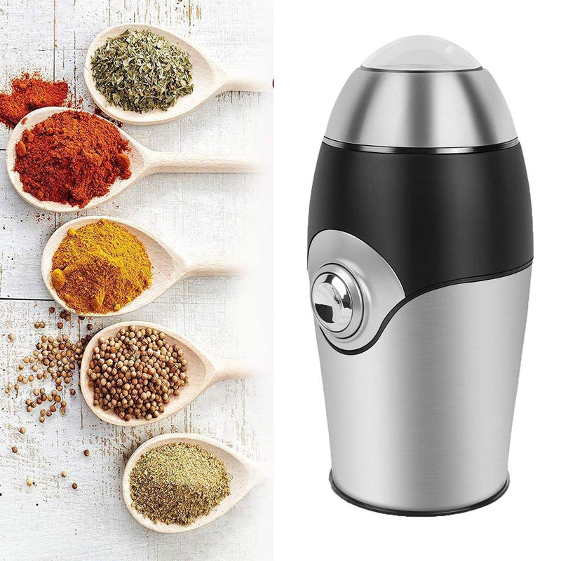  [AUSTRALIA] - Coffee Grinder Electric,Coarse-Medium-Fine,One-Touch-Blade-Spice-Grinders,200W Stainless Steel Powder Grinding Machine for Nuts,Sugar,Chick Peas