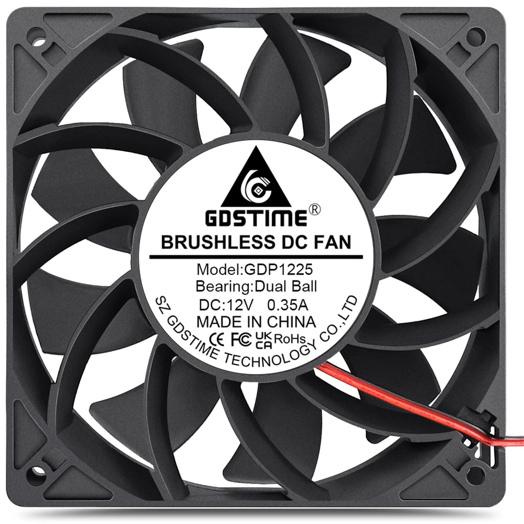  [AUSTRALIA] - GDSTIME 120mm Case Fan, Increase Air Pressure Fan, 120mm x 25mm 12V Dc Brushless Cooling Fan Dual Ball Bearings Long lifespan
