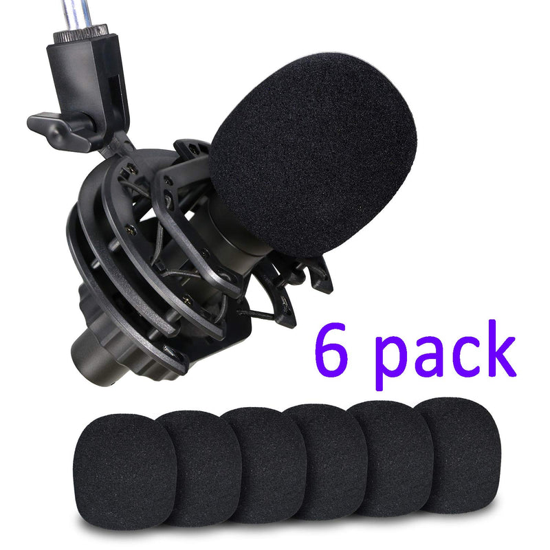  [AUSTRALIA] - SM58 Windscreen - Pof Filter Foam Windscreen Microphone Cover Compatible with Shure SM58S SM58-LC Ball Type Mic to Reduce Wind Noises by YOUSHARES (6 Pack）