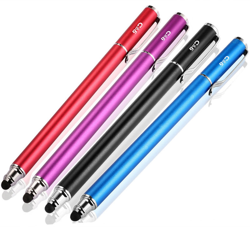 Bargains Depot 2 in 1 Capacitive Stylus(4 pcs) (1Black/Blue/Purple/Red) 1Black/Blue/Purple/Red - LeoForward Australia