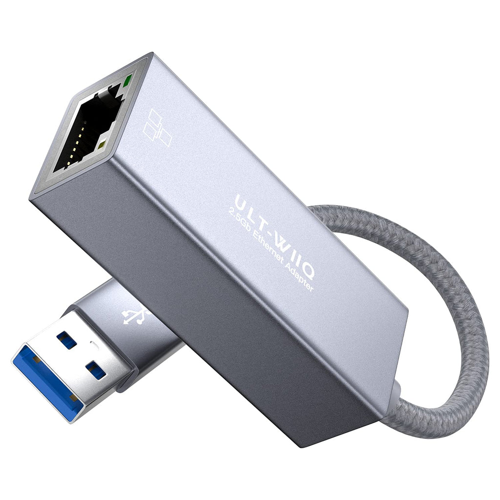  [AUSTRALIA] - USB 2.5Gb Ethernet Adapter, ULT-WIIQ USB 3.0 to 2.5 Gigabit RJ45 LAN Network Adapter Cable, 10/100/1000/2500M Full Speed NIC for Mac OS, iOS, Windows, Linux, Dell XPS, Thinkpad X, Synology NAS, PC