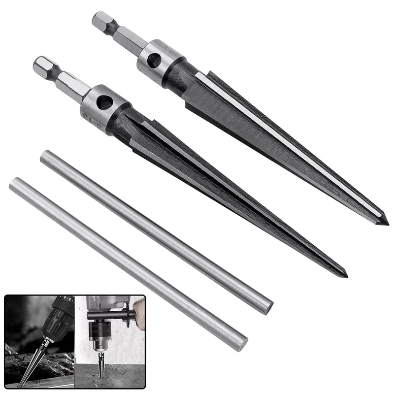  [AUSTRALIA] - Bestgle 2 pieces conical reamer 1/4" handle T-shape cone cutter carbon steel cone hand reamer for reaming with a diameter of 3mm-13mm, 5-16mm