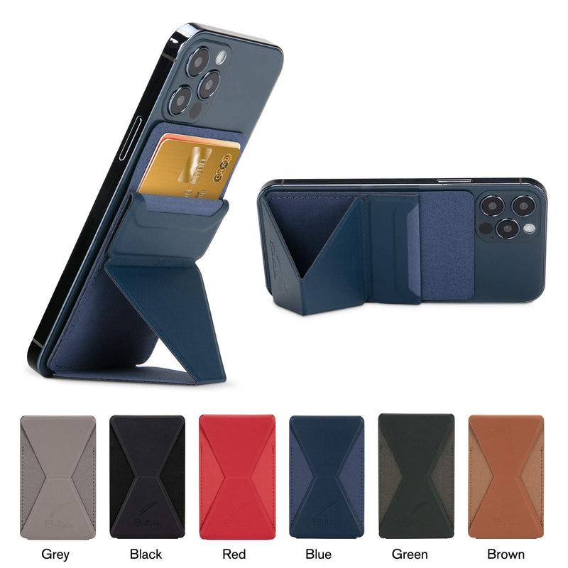  [AUSTRALIA] - Reusable Adhesive PU Leather Phone Card Holder Wallet Stand,Foldable Magnetic Phone Credit Card Holder Stand,Adjustable Viewing Angles,Slim Grip Pocket Wallet Stand for All Smartphone (Black) Black