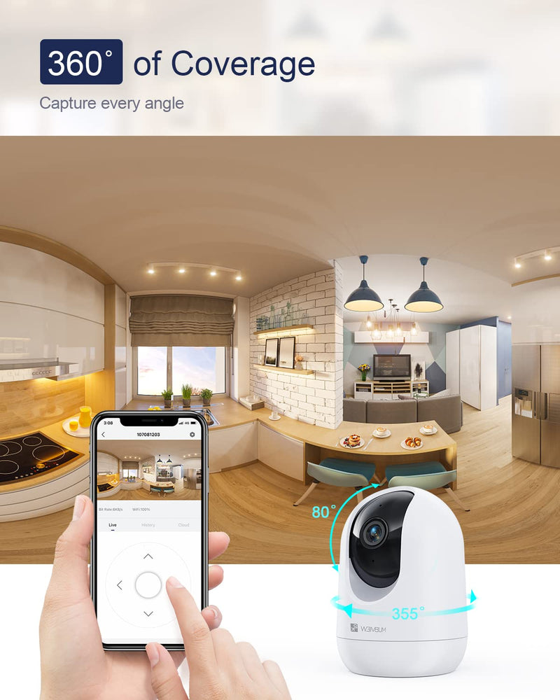  [AUSTRALIA] - Indoor Security Camera 2K, Pet Camera with Phone App, WiFi Cameras for Home Security Camera for Dog/ Baby Monitor/Elder Pan Tilt, 2.4G, 24/7, 2-Way Talk, Human Detection, Motion Tracking, SD&Cloud