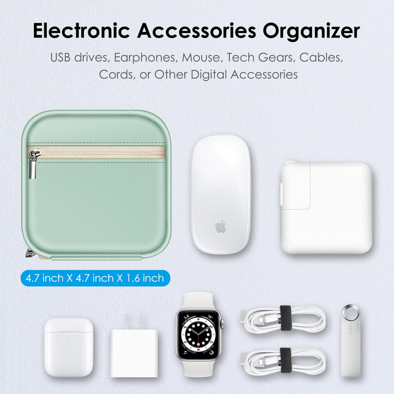  [AUSTRALIA] - FINPAC Charger Case for Macbook, Small Electronic Organizer Bag for MacBook Power Adapter, Portable Pouch Travel Storage for Laptop Accessories, Magic Mouse, USB Drives, GoPro, Gadgets - Light Green