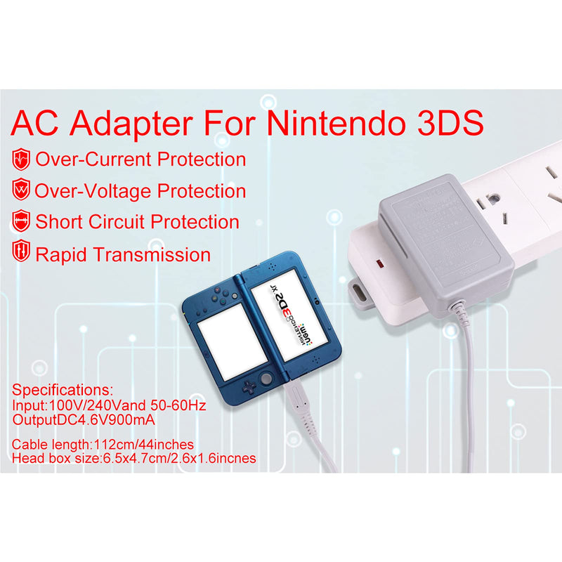  [AUSTRALIA] - DTOL AC Adapter Game Charger for Nintendo Dsi Ndsi 3DS/3DSXL/New 3DS/New 3Dsll/2DS/Dsi/Dsixl 2 Pack