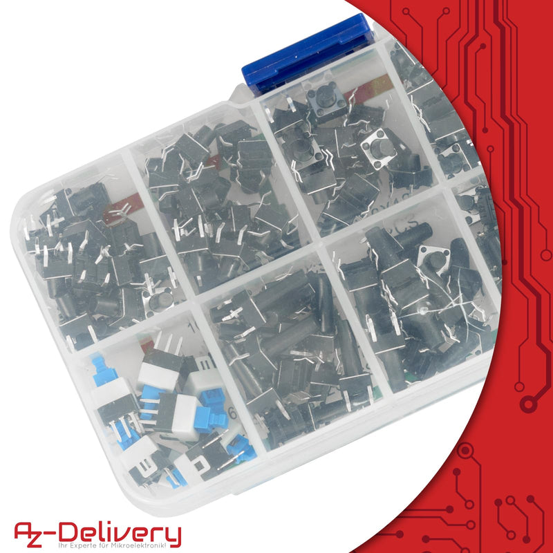  [AUSTRALIA] - AZDelivery 1 x micro switch button set - 180 pieces, various sizes, versatile buttons for electronics and microcontroller projects