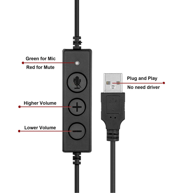  [AUSTRALIA] - TelPal Corded Noise Cancelling Monaural Headset with USB Headset Adapter as Office PC Headset for Computer/PC/Laptop Use Only UH500
