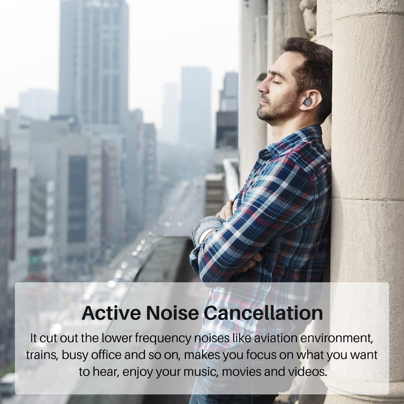  [AUSTRALIA] - TOZO NC9 Hybrid Active Noise Cancelling Wireless Earbuds,in Ear Headphones IPX6 Waterproof Bluetooth 5.0 Stereo Earphones, Immersive Sound Premium Deep Bass Headset, Matte Black