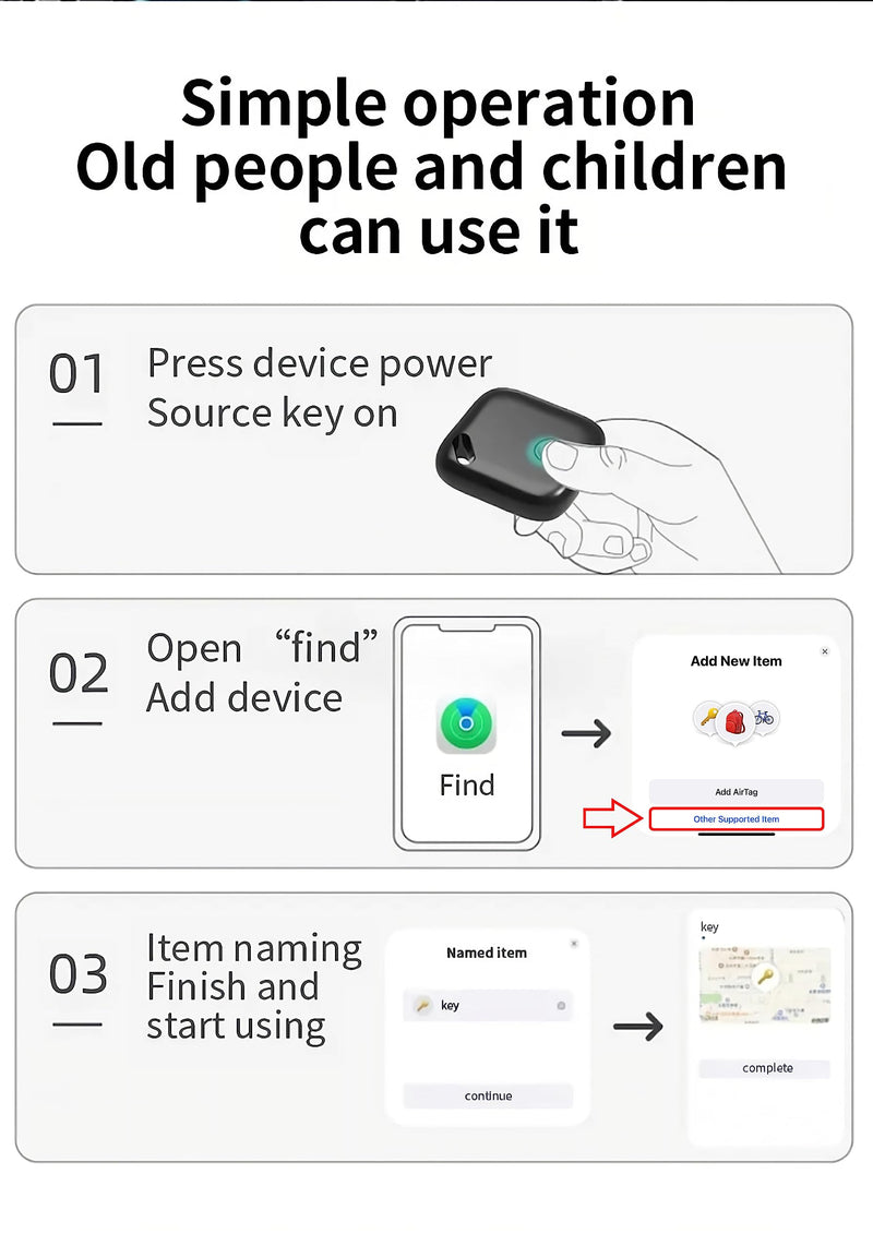  [AUSTRALIA] - [MFi Certificated] GPS Tracker Tag for Vehicles, Car, Kids, Wallet, Dogs, Motorcycle. Working with Apple Find My. Unlimited Distance. 1 Year Battery Life. Small, Portable, Real time. (White) White