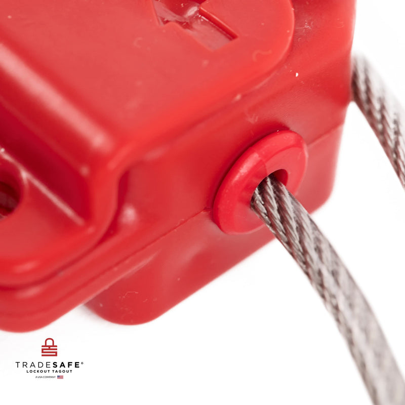  [AUSTRALIA] - TRADESAFE Lockout Tagout Cable Lock, 6 feet, Adjustable Steel Cable Lock Out, Vinyl Coating, OSHA Compliant, Premium Grade