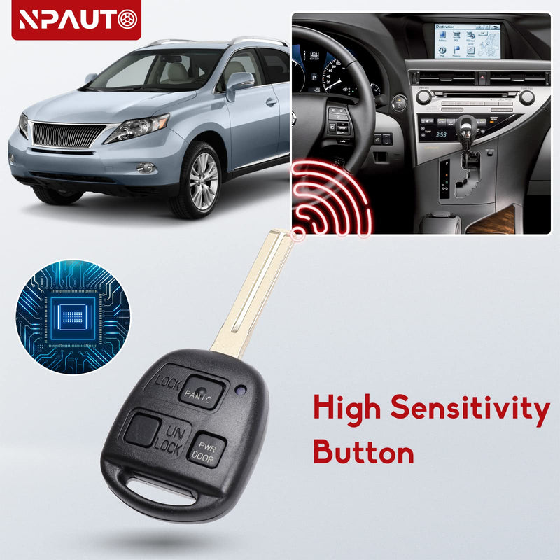  [AUSTRALIA] - NPAUTO Key Fob Replacement for Lexus RX330 2004 2005 2006 | RX350 2007-2009 | RX400h 2006-2008 | 2010 RX450h - Keyless Entry Remote Control Uncut Car Ignition Blade Key Fobs (HYQ12BBT, Pack of 2)