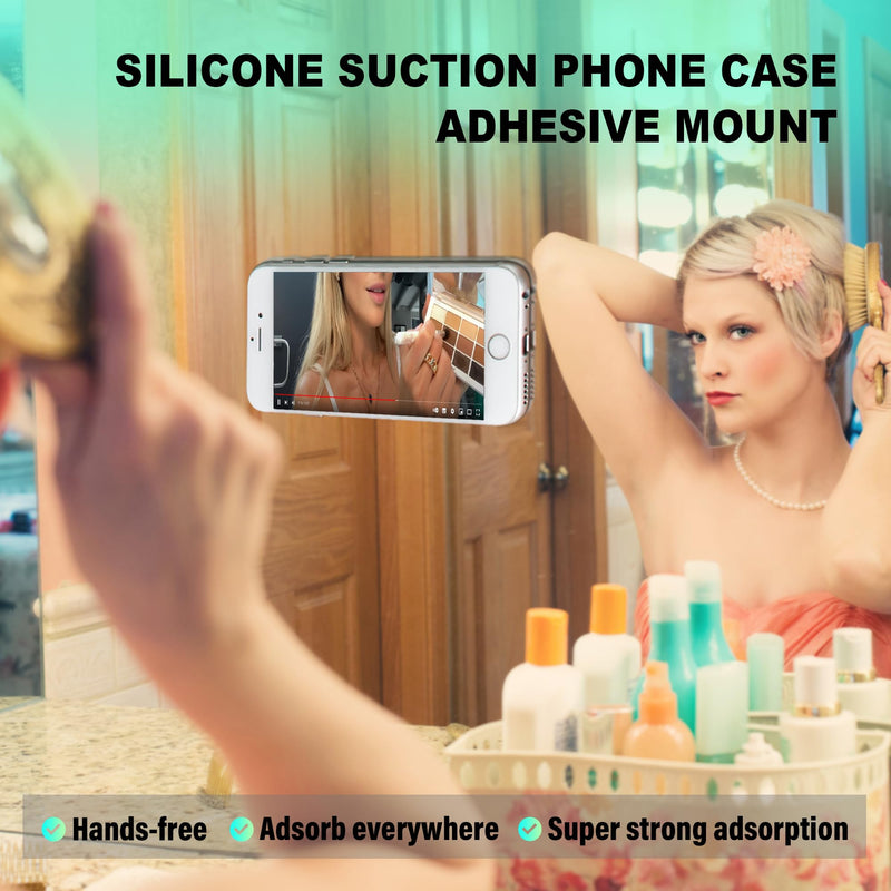  [AUSTRALIA] - HOWILIM Silicone Suction Phone Case Adhesive Mount 2PCS，Card Holder for Phone case Stick on Compatible with iPhone and Android Phone case Accessories(Pink) Pink