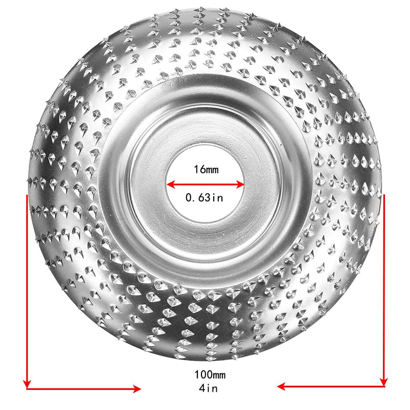  [AUSTRALIA] - Grinding Wheel 4 inch Wood Forming Wheel for polishing Wood Forming Discs with a 5/8" Angle Grinder(Silver) Silver