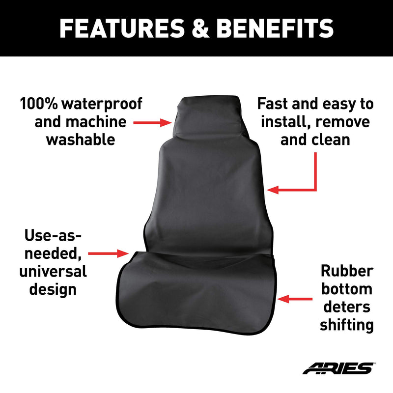  [AUSTRALIA] - ARIES 3142-09 Seat Defender 23.5 x 58.25-Inch Black Universal Bucket Car Cover Protector