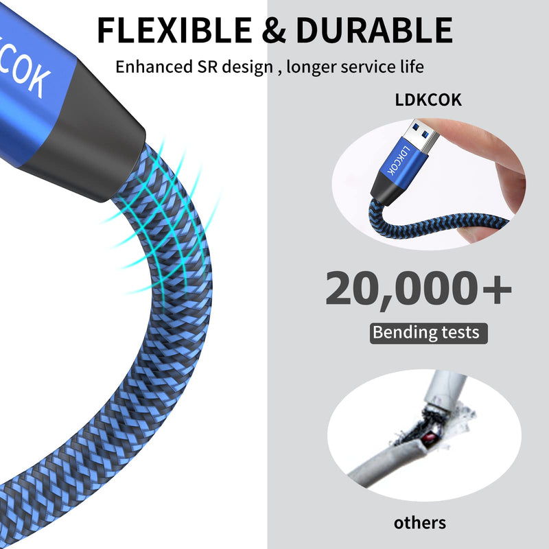  [AUSTRALIA] - USB to USB Cable 20FT,Durable Braidedfor USB 3.0 Male to Male Type A to Type A Cable Data Transfer Compatible with Hard Drive, Laptop, DVD Player, TV, USB 3.0 Hub, Monitor, Camera, Set Up Box and More