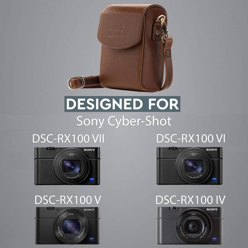  [AUSTRALIA] - MegaGear Sony Cyber Shot RX100 VI Universal Camera Case, Dark Brown (MG1497)