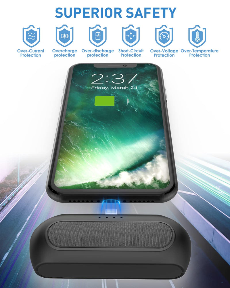  [AUSTRALIA] - Small Portable Charger, 4800mAh Mini Power Bank for iPhone, Travel Cordless Battery Pack Phone Charger Compatible with iPhone 14 Pro Max/iPhone 14 Pro/iPhone 13 Pro Max/12 Pro/12/11 Pro/XS/XR/X/8/7/6 Black