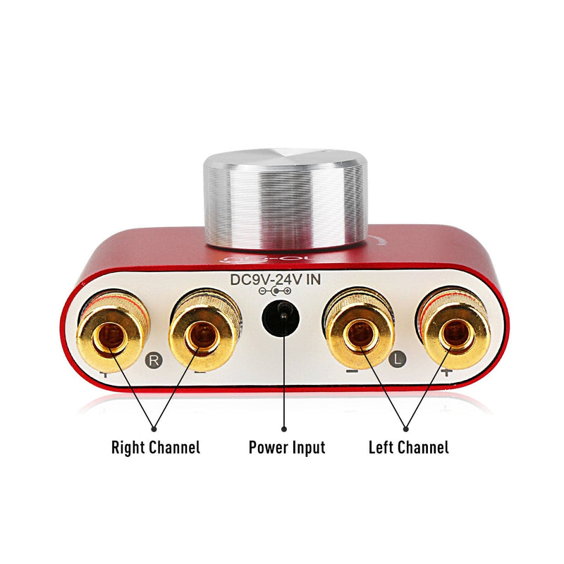  [AUSTRALIA] - Facmogu F900 Red Bluetooth Amplifier with Adapter 5A 12V DC, 50W + 50W Mini Amplifier Wireless Audio 12V DC AMP 100W 2 Channel