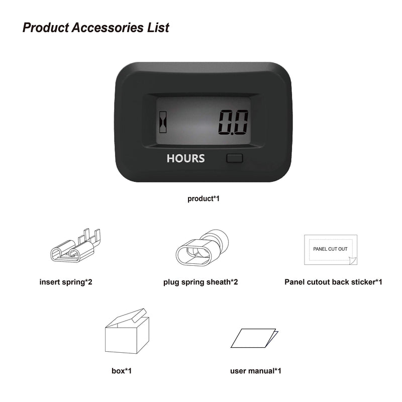  [AUSTRALIA] - Runleader Digital Hour Meter Service Reminder Gauge Fits Zero Turn Lawn Mowers of Various Brands