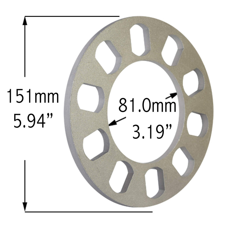 Wheel Spacer | Die Cast Aluminum | 5 Lug [100mm/4.25 to 120mm/4.75 BC] - 8mm or 5/16 Thick [2 Pack] - LeoForward Australia